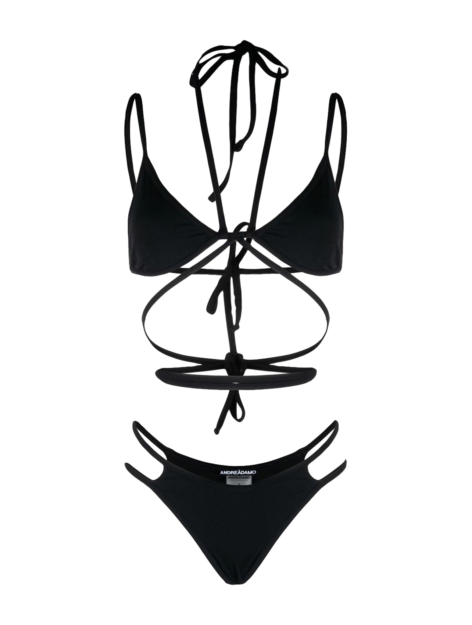 ANDREADAMO Double Bikini With Straps And Belt In Ri