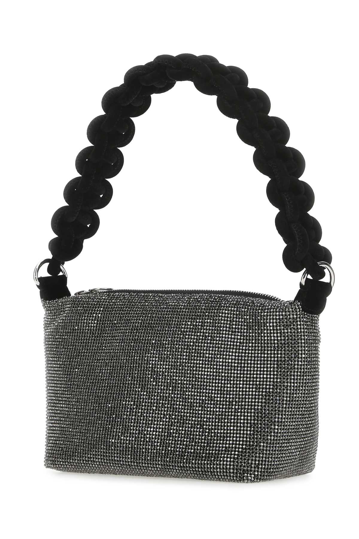 Shop Kara Black Rhinestones Handbag In Hematite
