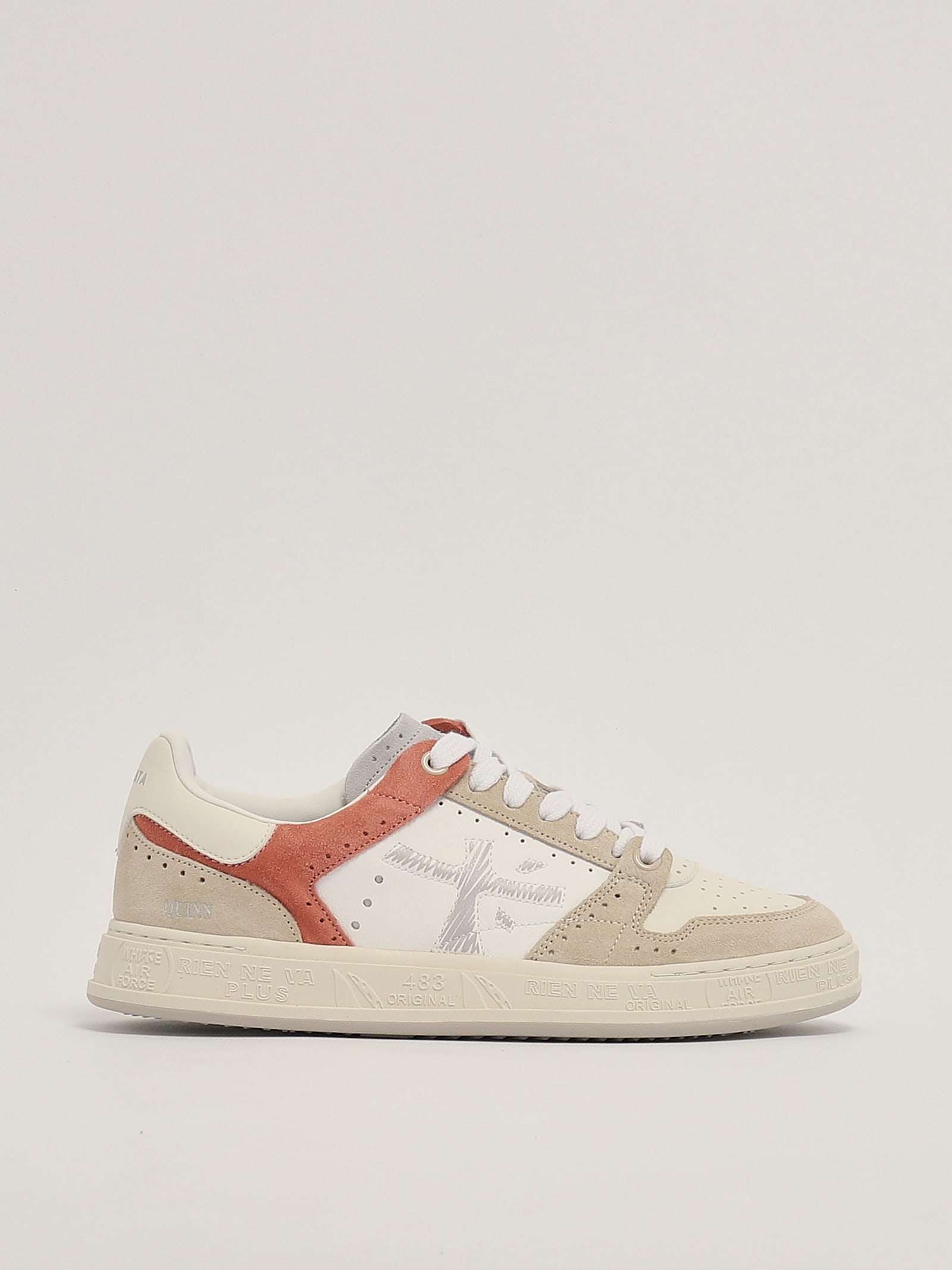 Shop Premiata Quinnd Sneaker In Bianco-beige