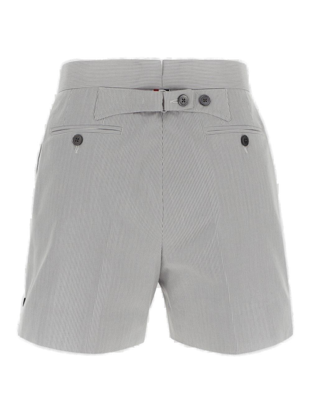 Shop Thom Browne Striped High Waist Shorts