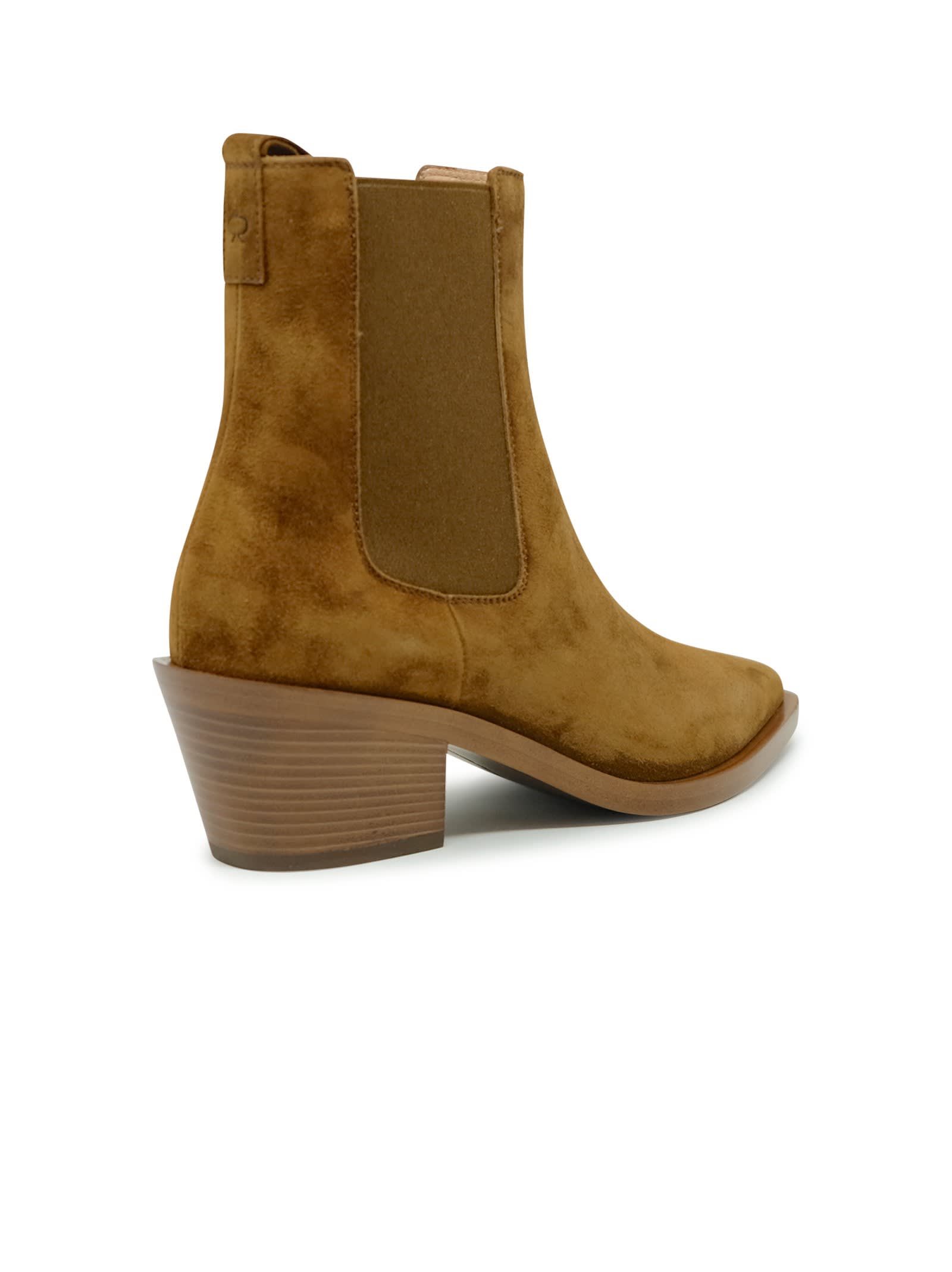 Shop Gianvito Rossi G72901.45cuo.castexa Camel Suede Leather Boots