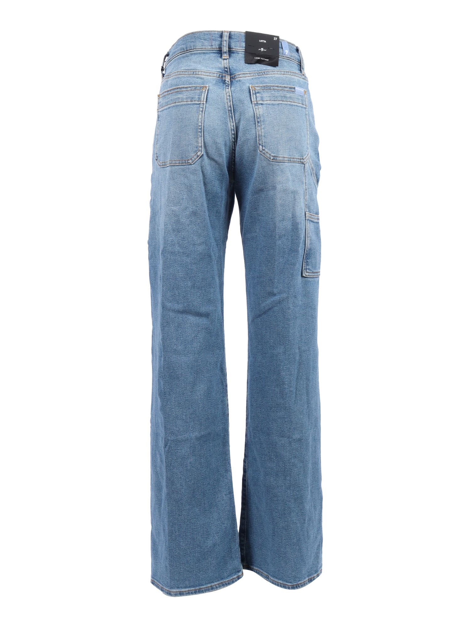 7 For All Mankind Lotta Trouser Fancy With Carpenter Details In Blue