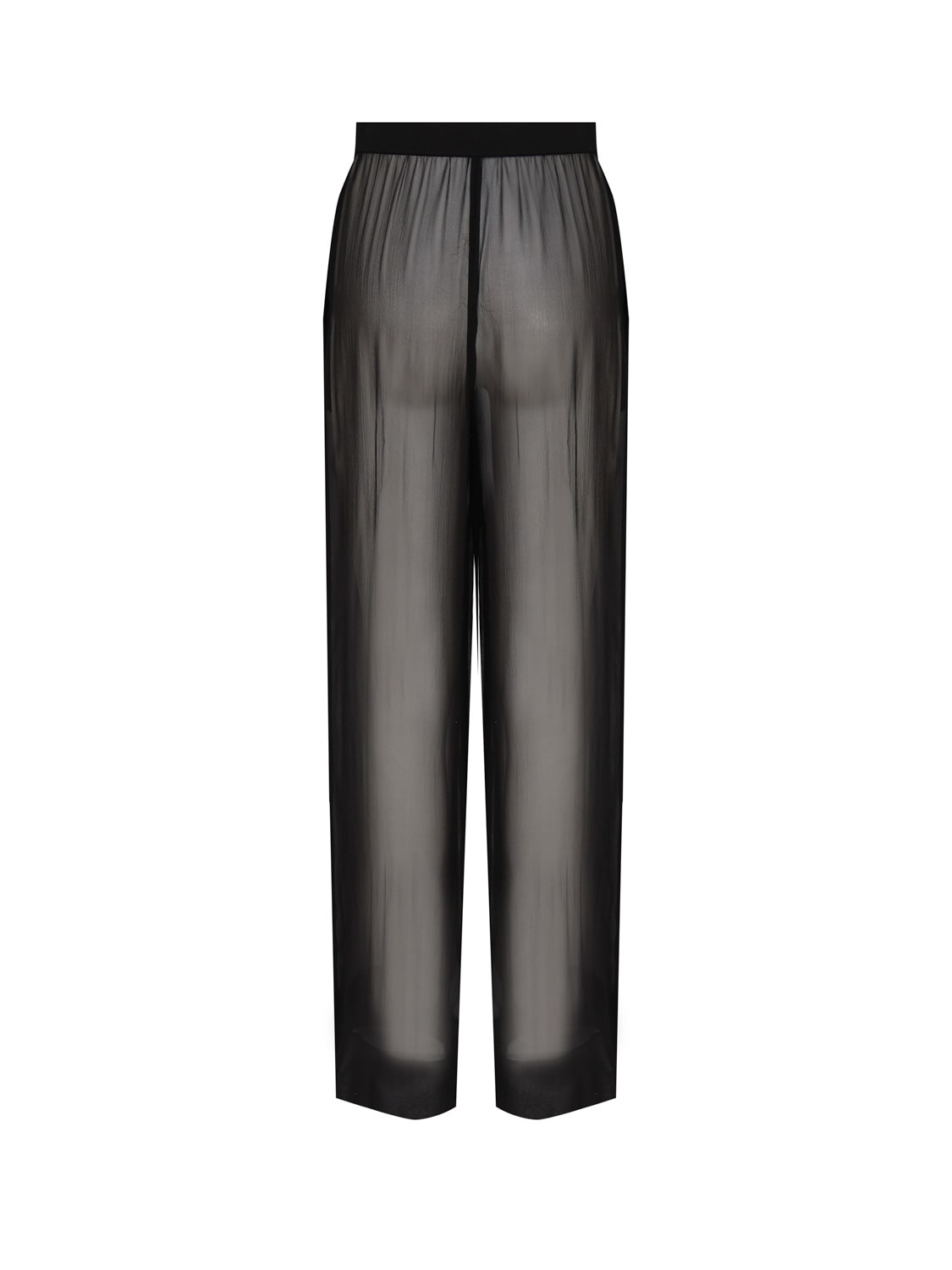 Saint Laurent Wide Trousers In Crepe Muslin In Black