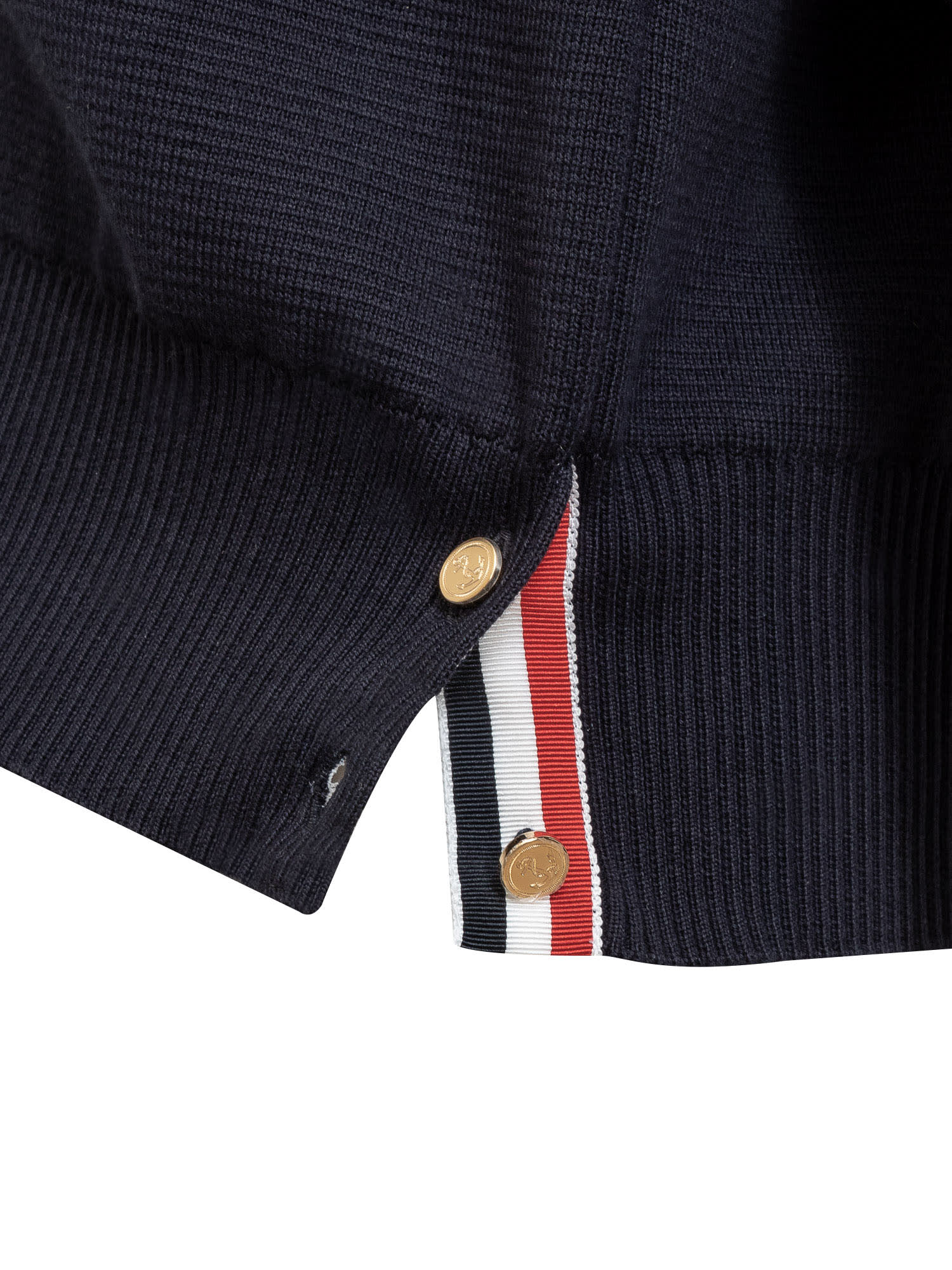 Shop Thom Browne Milan Stitch Knit Cardigan In Navy