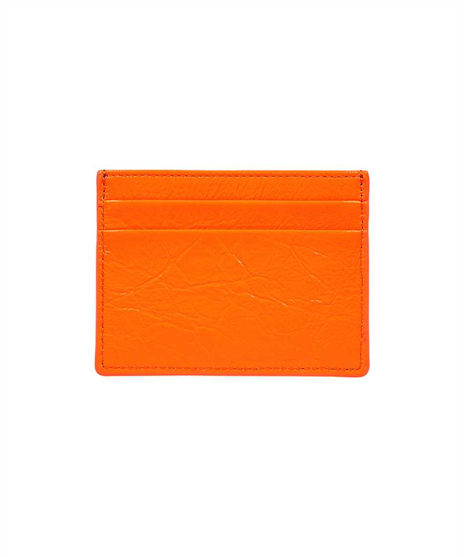 Shop Palm Angels Logo Detail Leather Card Holder In Orange