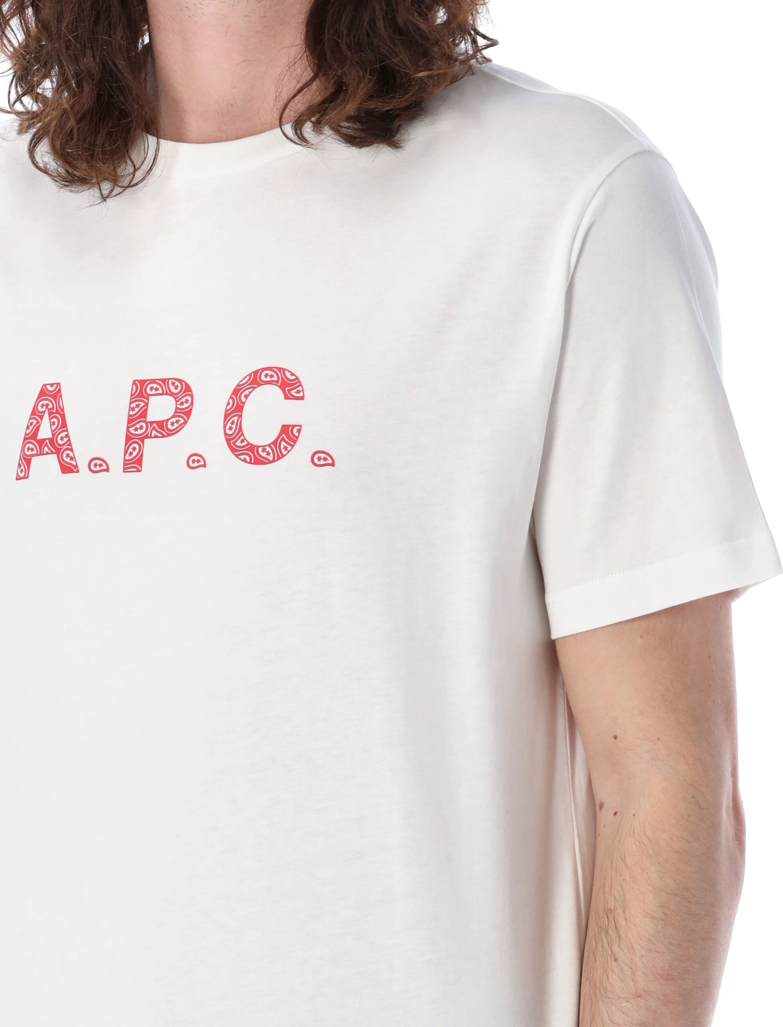 Shop Apc James T-shirt In Blanc/rouge