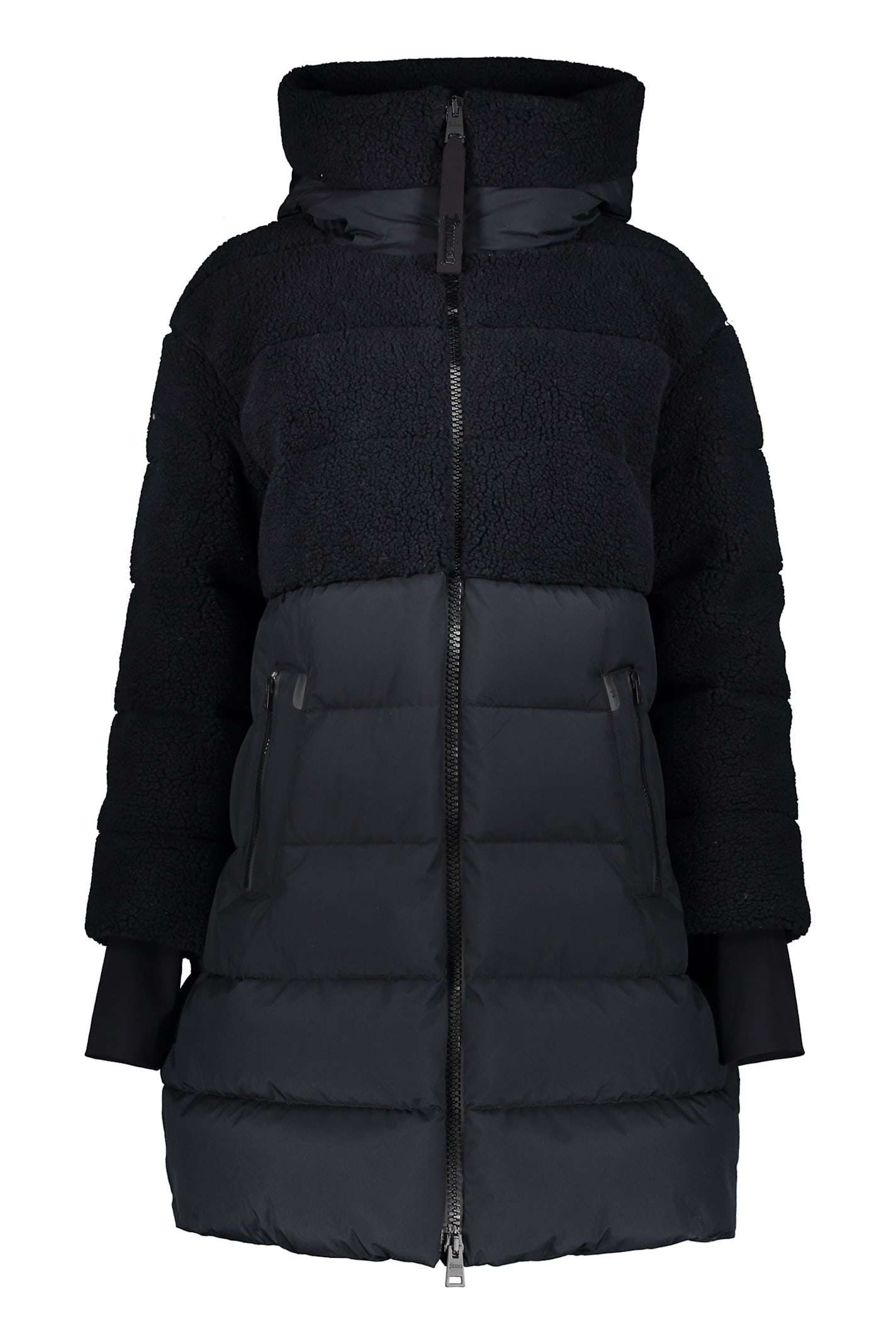 Herno Elegant Down Jacket With Hood And Zipper In Gray