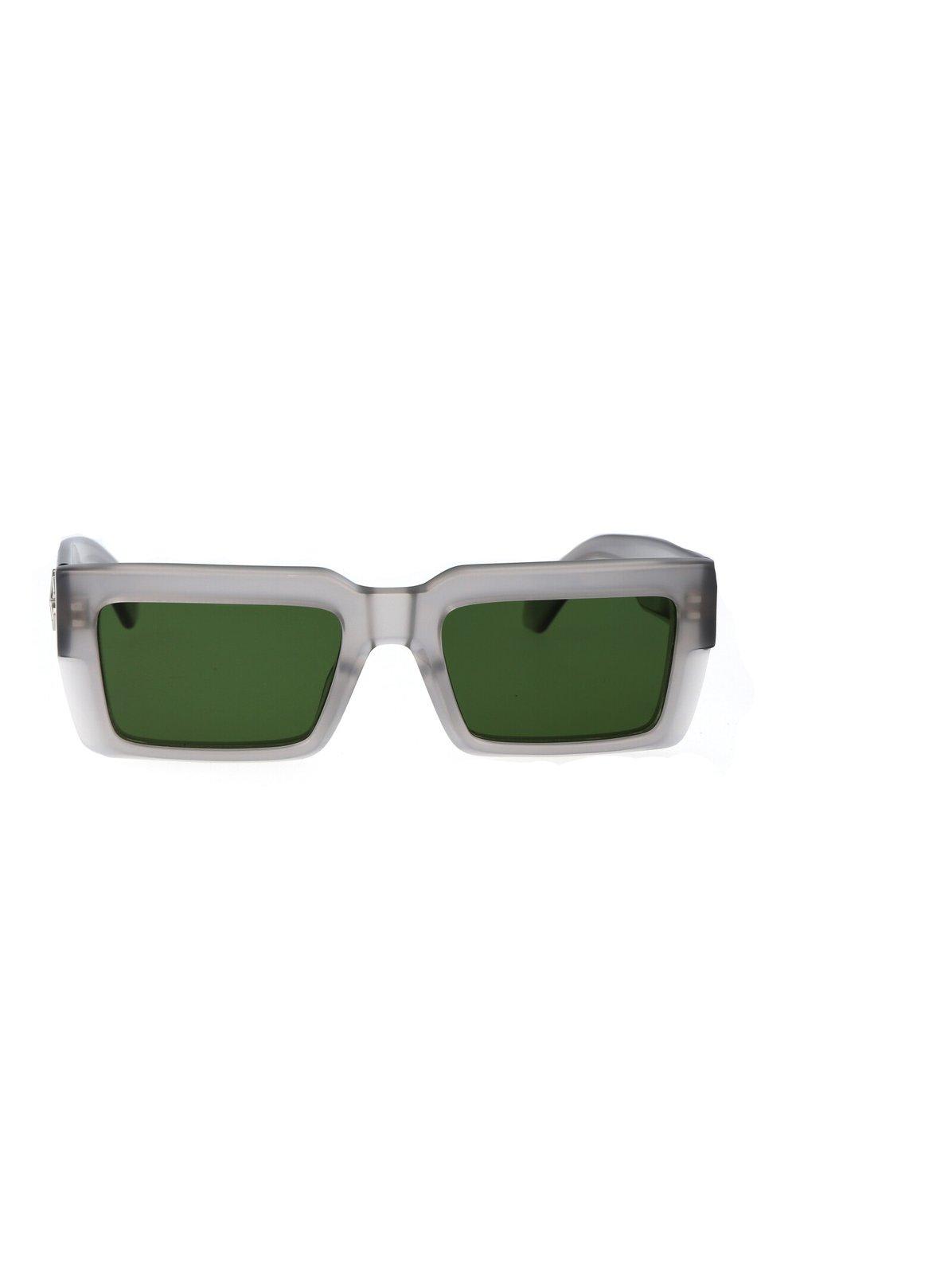 Off-white Rectangular Frame Sunglasses In Green