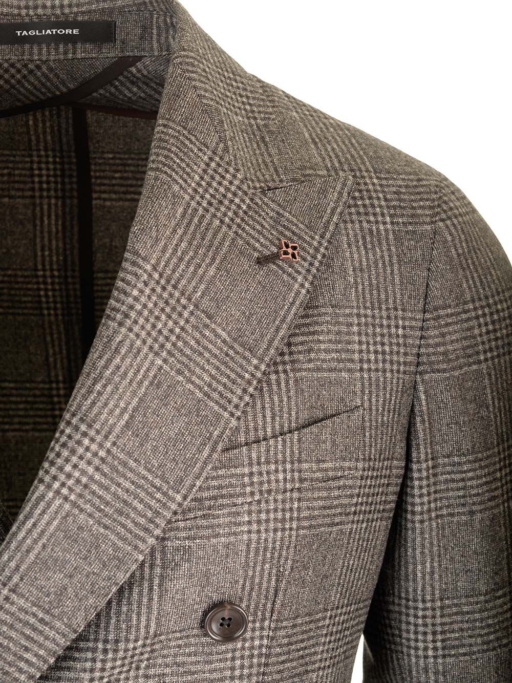 Shop Tagliatore Montecarlo Prince Of Wales Suit In Super 110s Wool In Beige