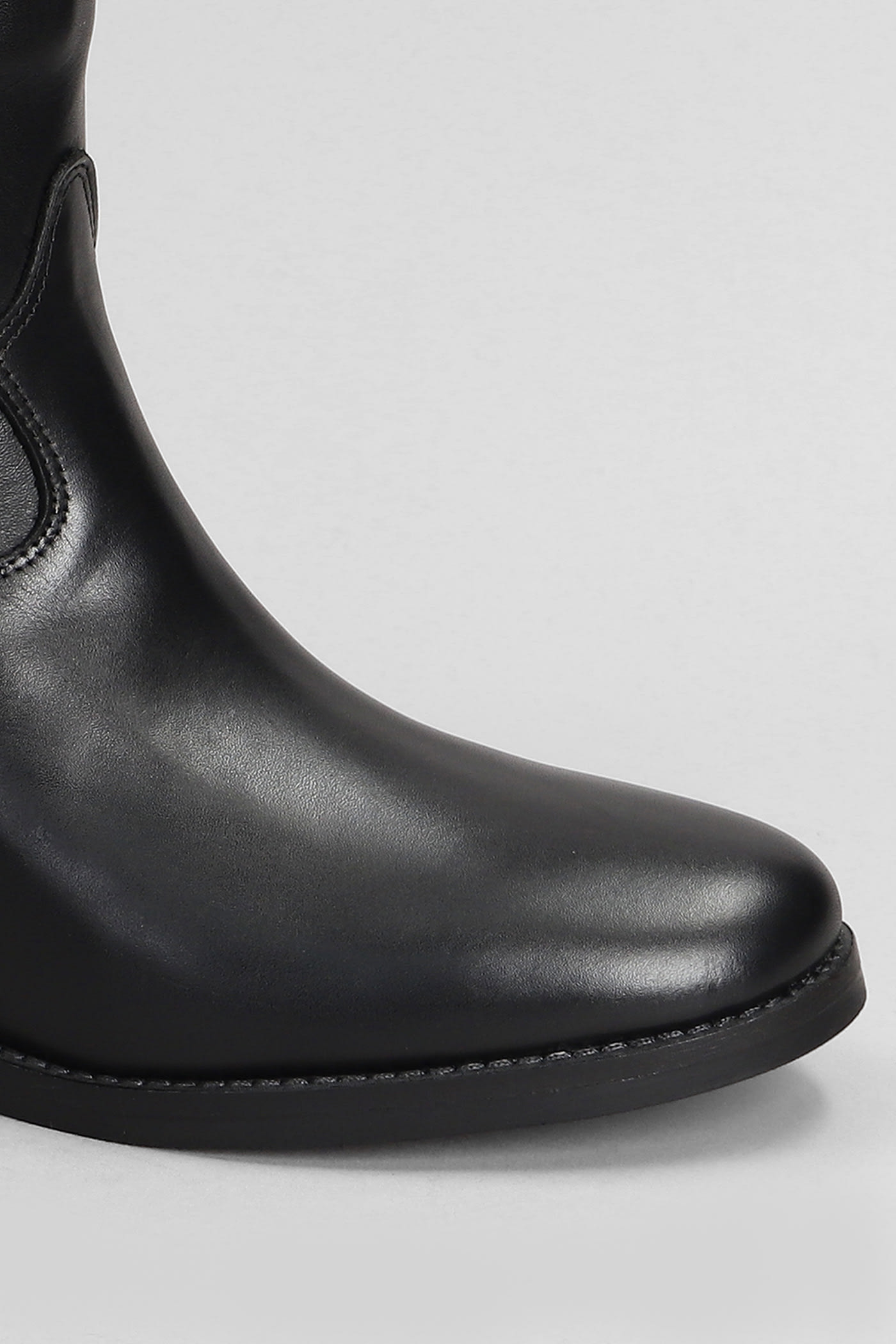 Shop Julie Dee Texan Ankle Boots In Black Leather