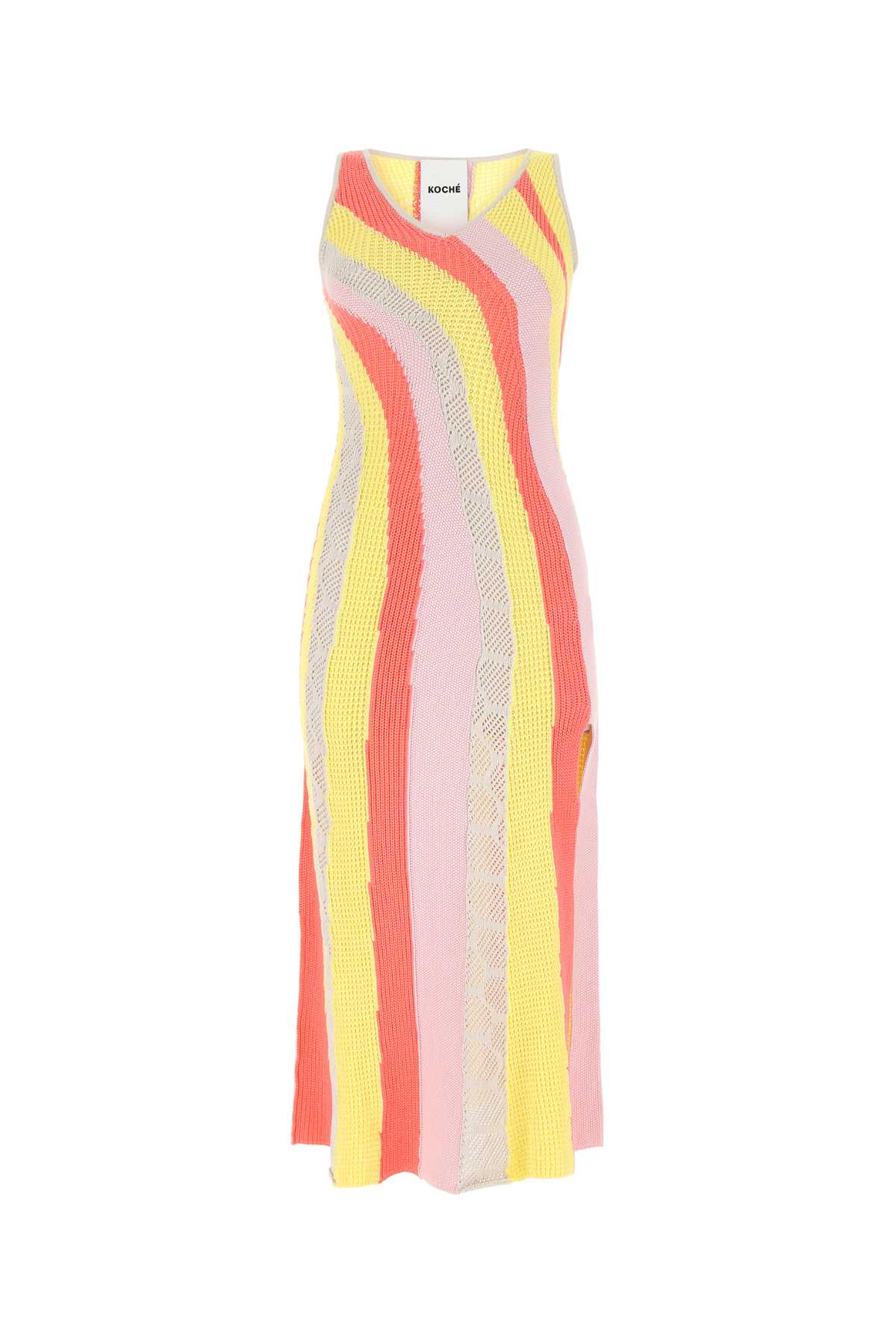 Multicolor Cotton Long-cut Dress