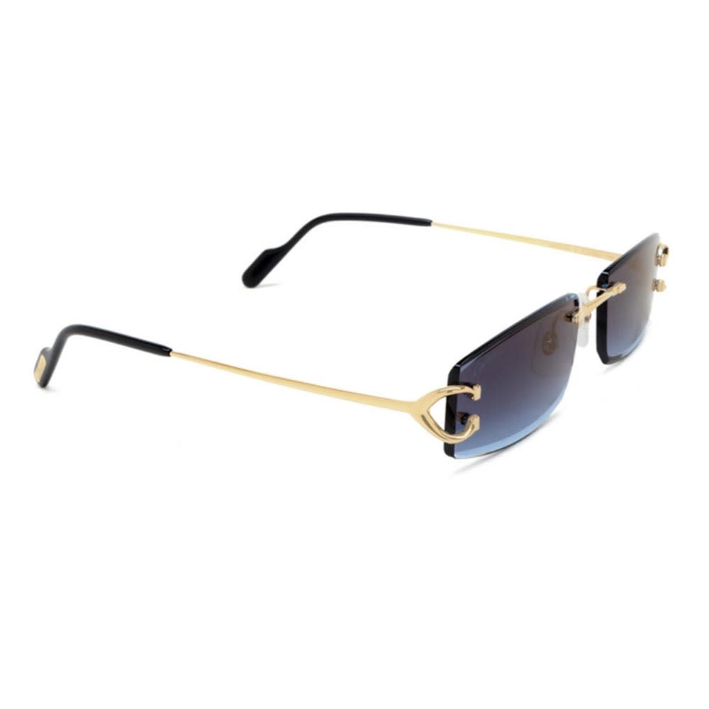 Shop Cartier Sunglasses In Oro/blu