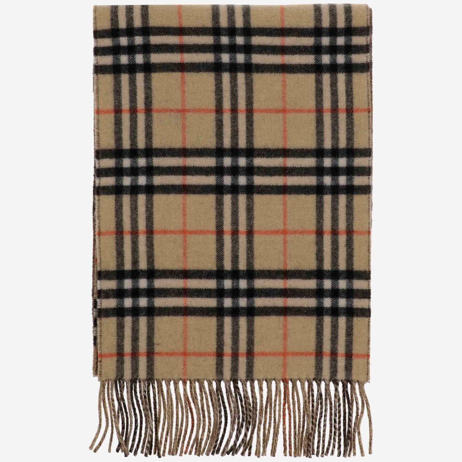 Shop Burberry Reversible Cashmere Scarf In Sand/bison