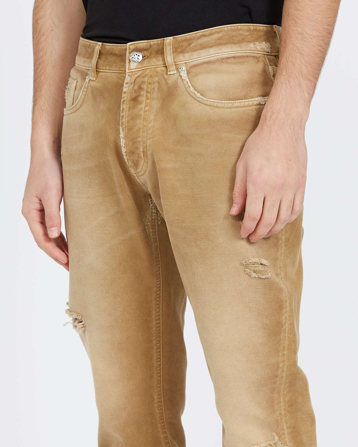 Shop John Richmond Slim Jeans In Camel