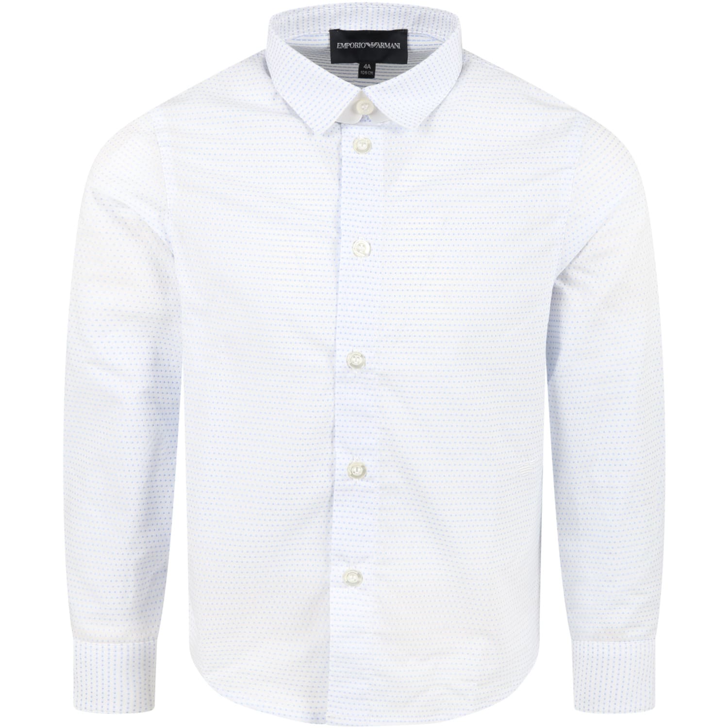Armani Collezioni White Shirt For Boy With Polka-dots