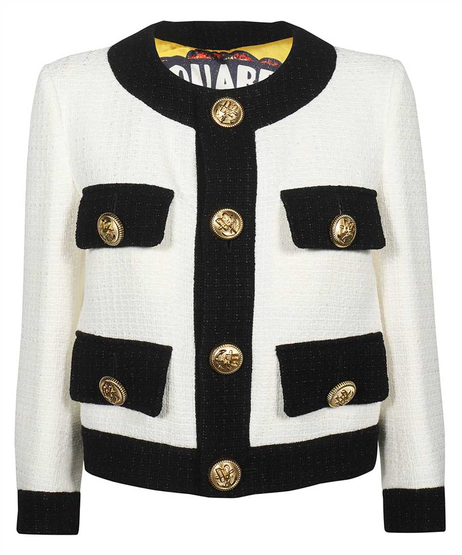 Dsquared2 Tweed Jacket In White