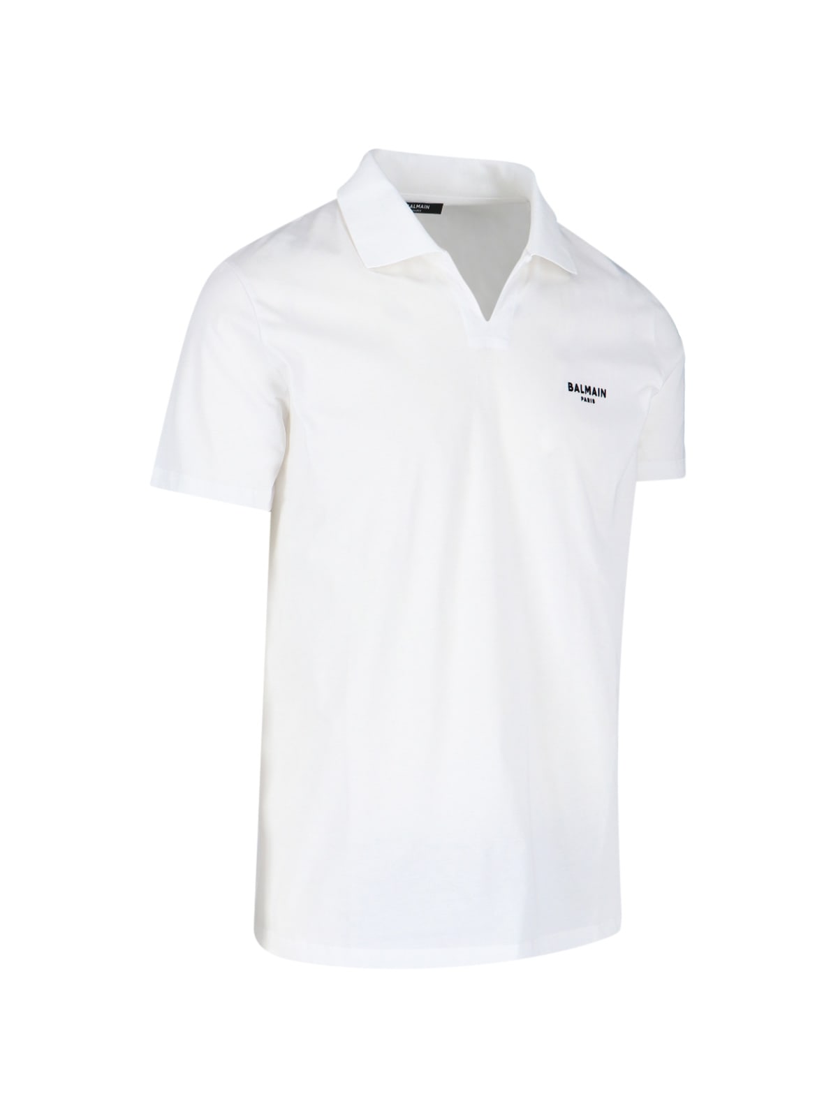 Shop Balmain Logo Polo In White