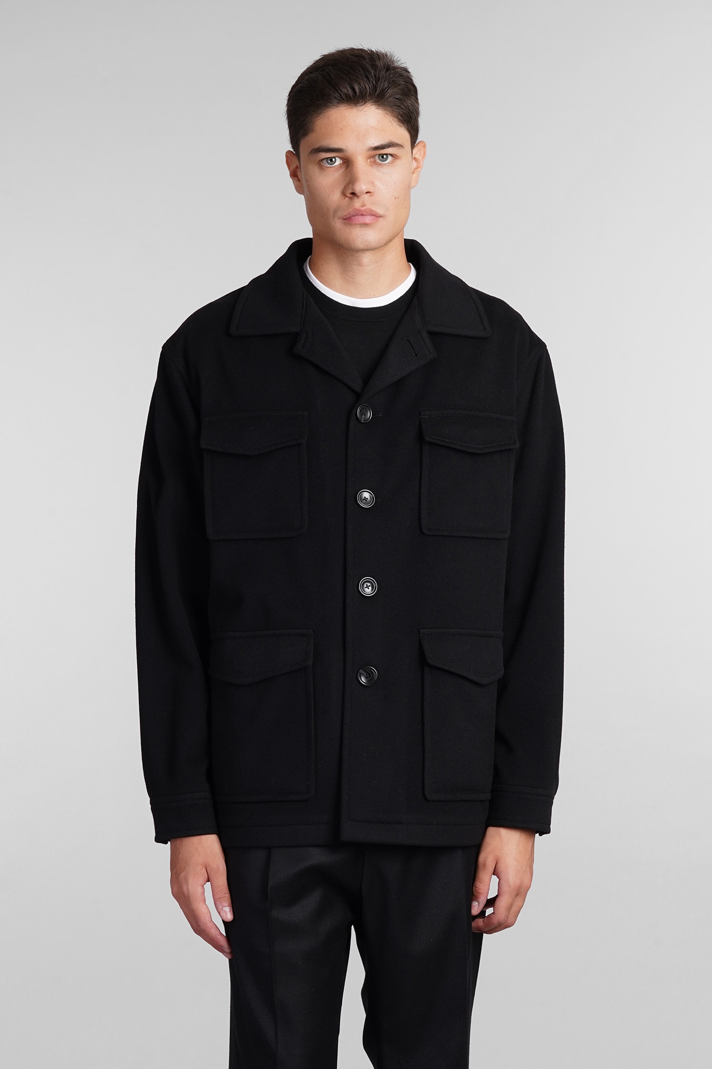 Shop Tagliatore Milton Casual Jacket In Black Wool