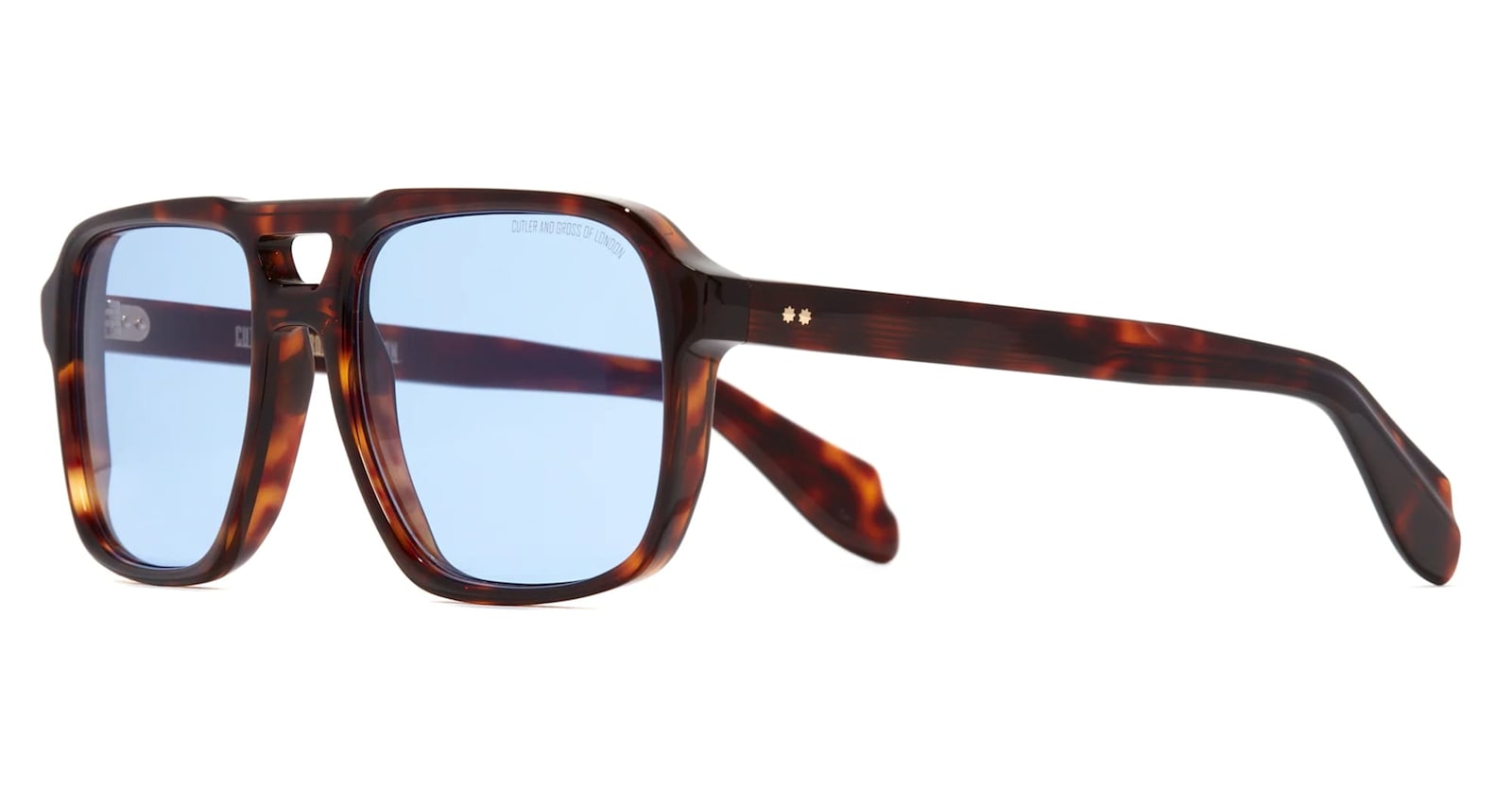 Cutler And Gross 1394 - Dark Turtle / Blue Lens Sunglasses In Multi
