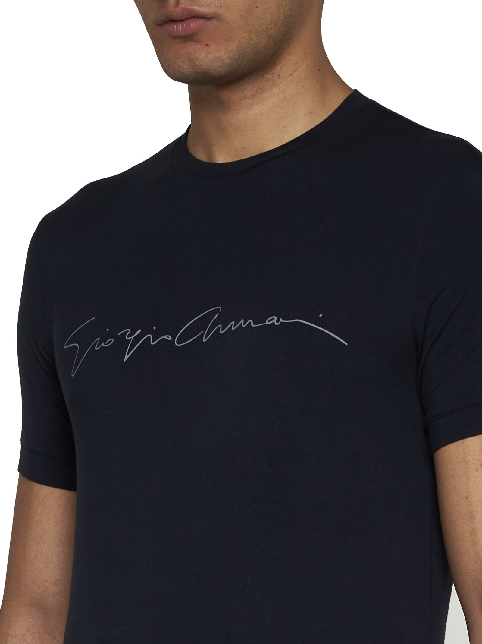 Shop Giorgio Armani T-shirt In Blue