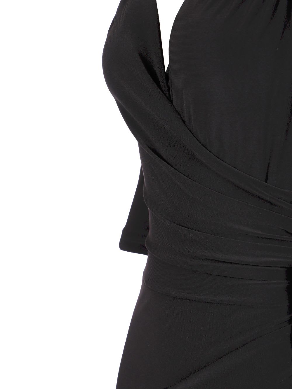 Norma Kamali Draped Off-shoulder Mini Dress In Black