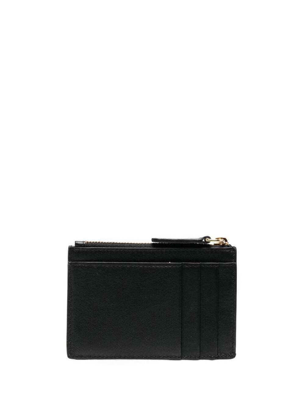 Shop Versace Black Small Wallet With Medusa Biggie Logo In Leather Woman