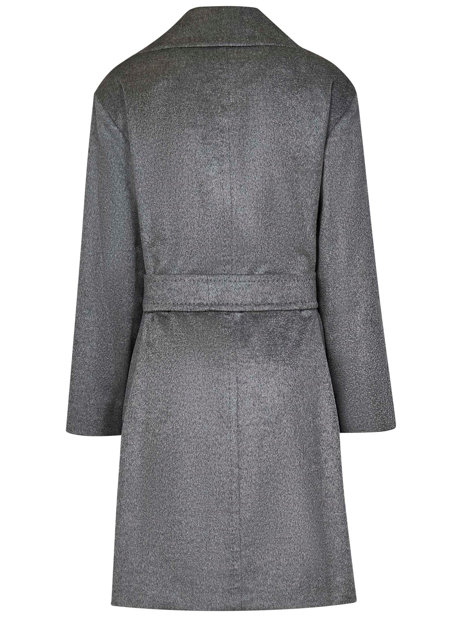 Shop Max Mara Maxmara Studio Pazzo Coat In Grey