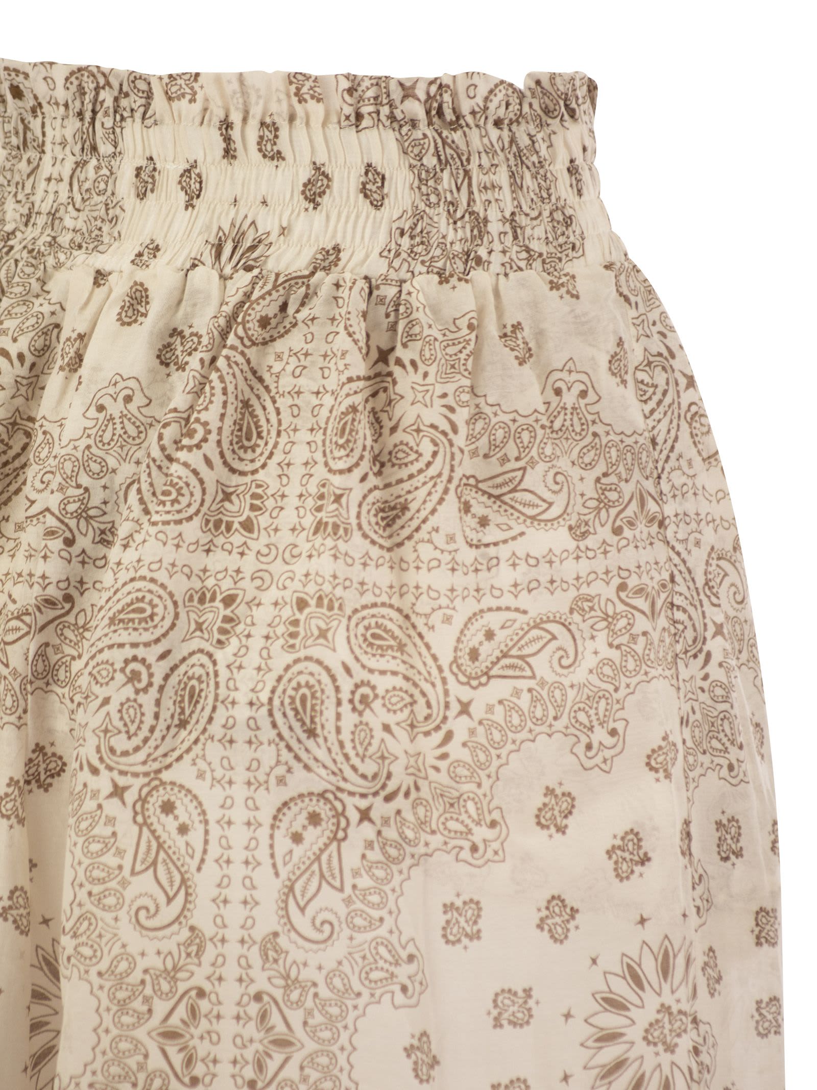 Shop Mc2 Saint Barth Cheyenne - Long Skirt In Cotton And Silk. In Beige