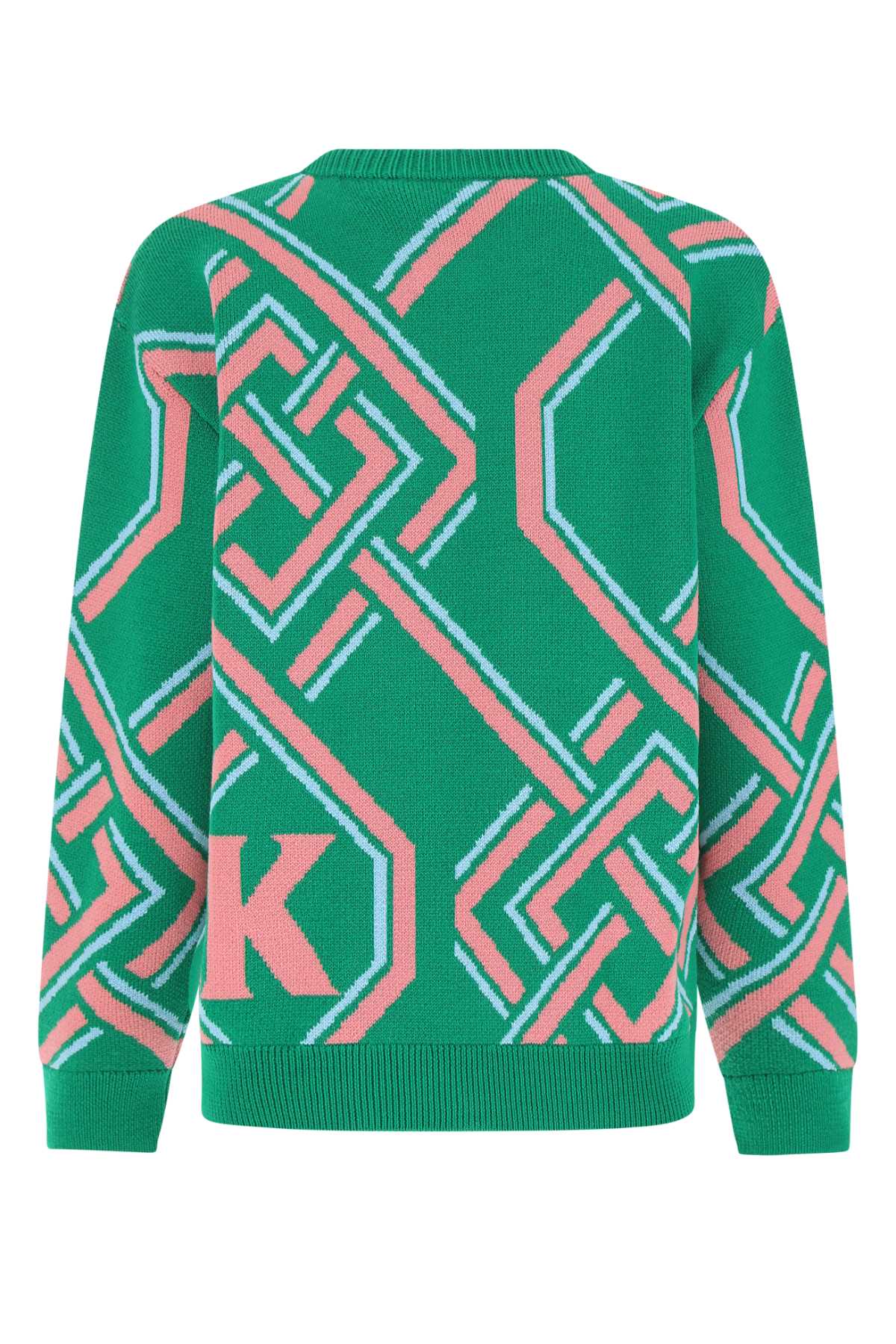 Shop Koché Embroidered Wool Blend Sweater In 638f