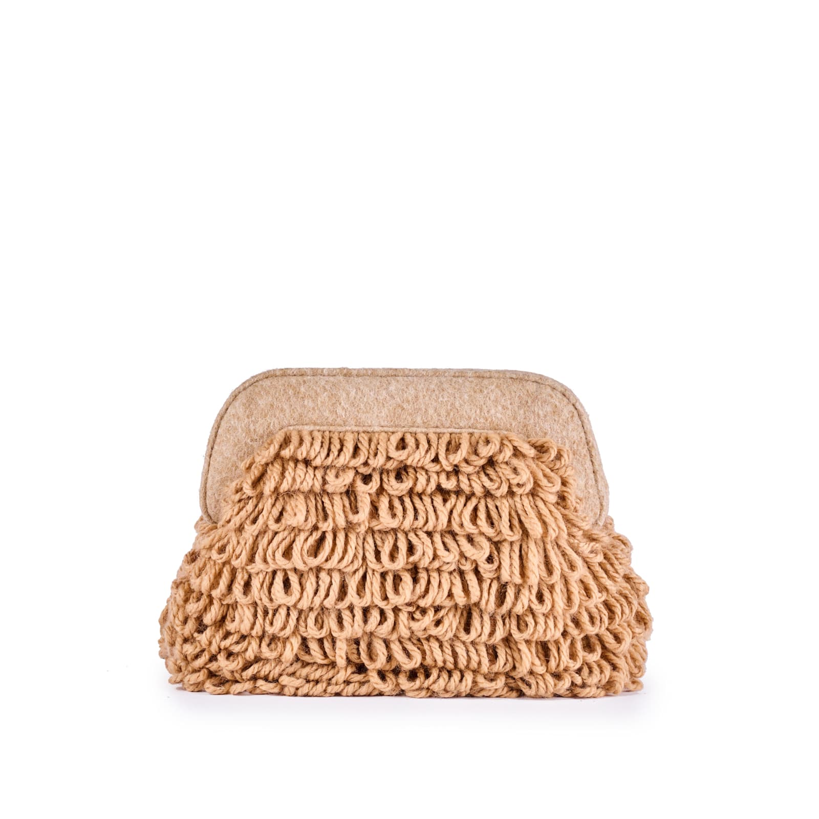 Viamailbag Cecile Fringe Clutch In Cammello