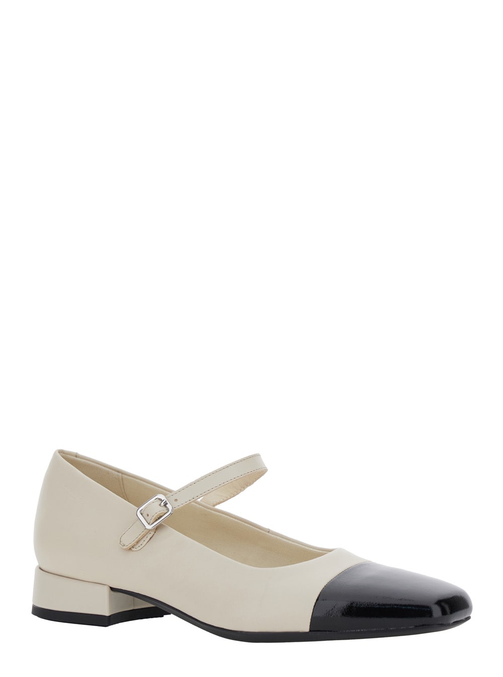 Vagabond White Slingback Ballet Flats In White/black