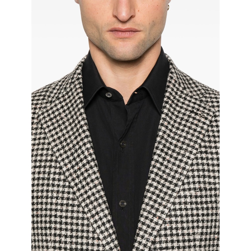 Tagliatore Gingham Check-pattern Blazer In Black
