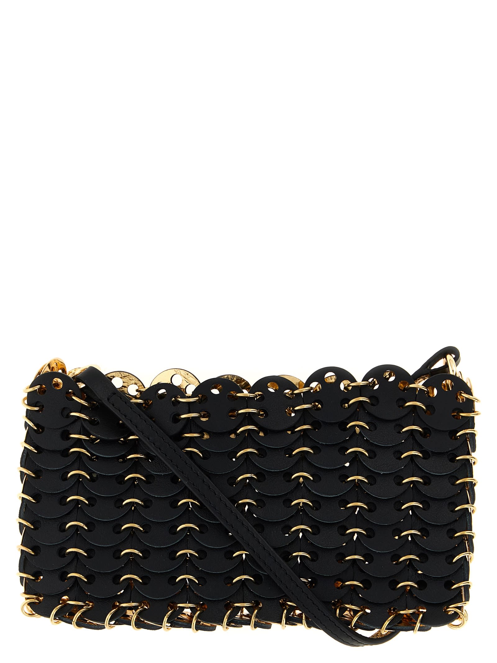 Rabanne 1969 Nano Flip Reversible Shoulder Strap In Black