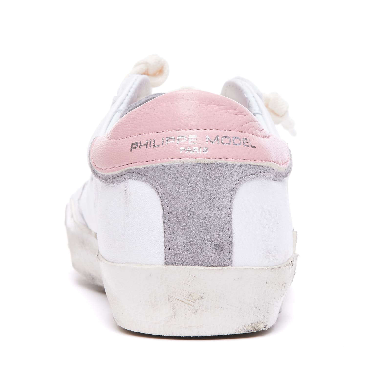 Shop Philippe Model Prsx Low Sneakers In Vintage Mixage Blanc Anthracit