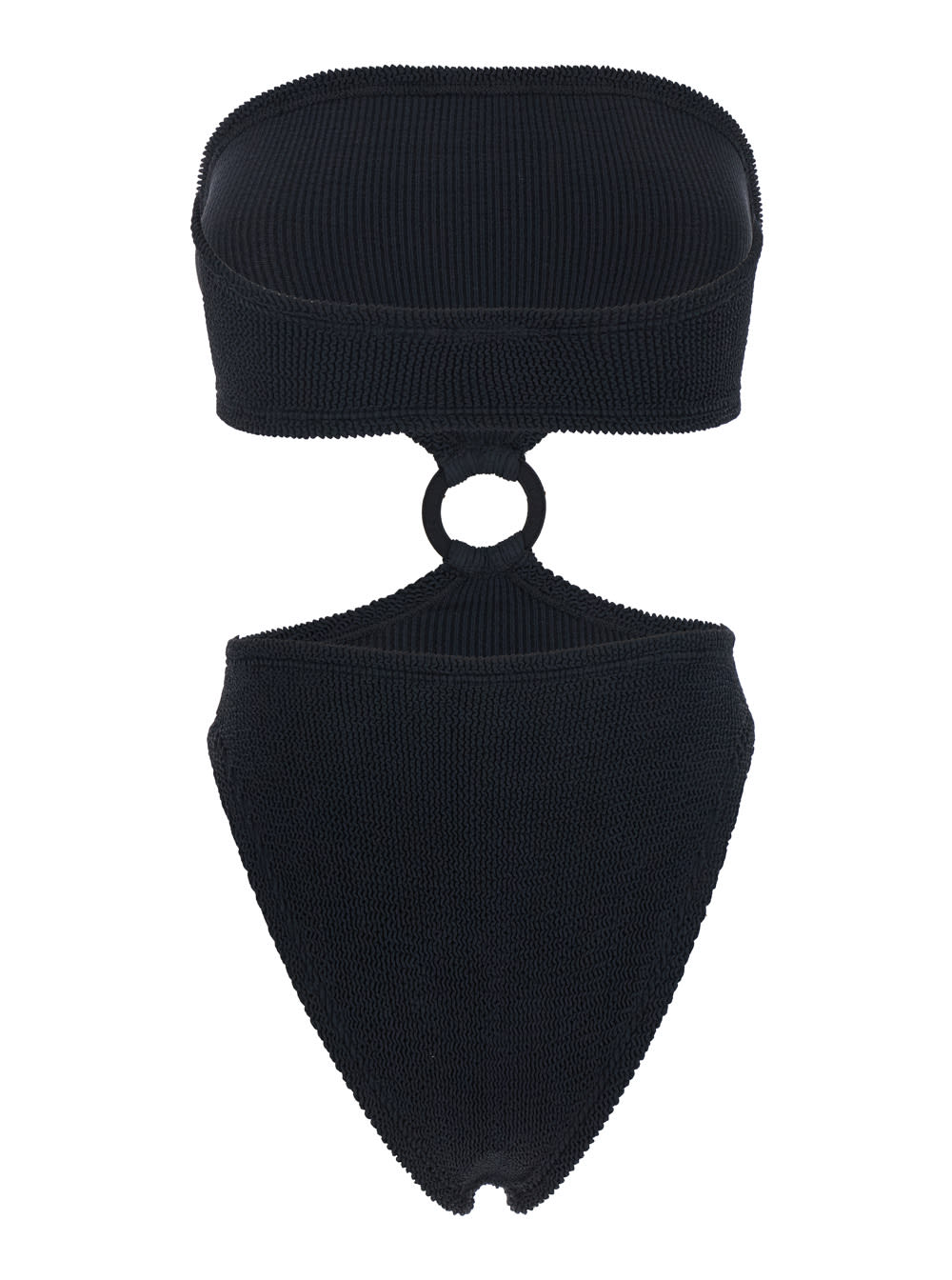 Hunza G Jerry Swim Strapless High-cut Ring Detail In Black