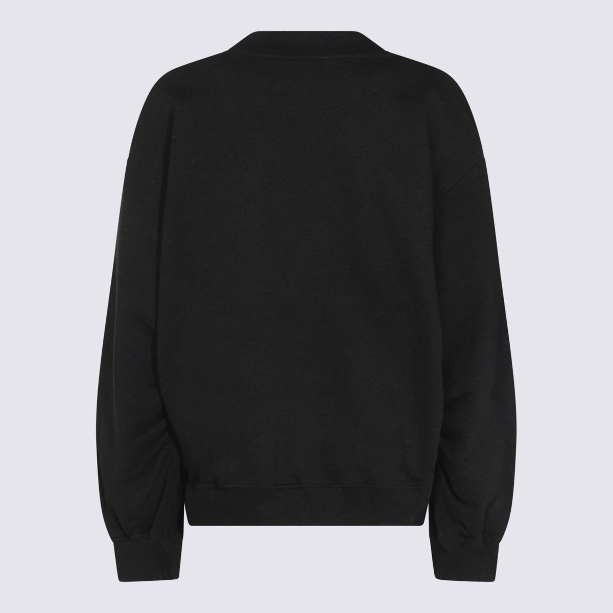 Attico Oversized Sweatshirt With Deep V-neck In Gradient Black In Grey
