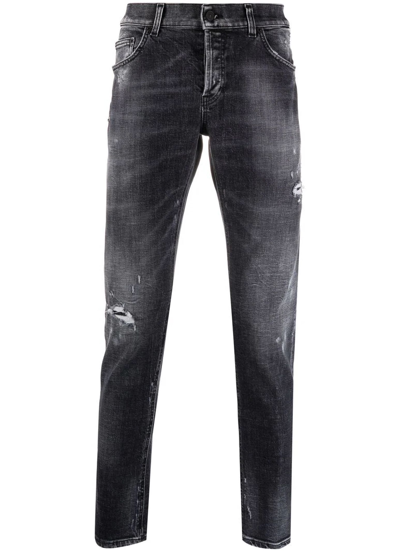 Dondup Jet-black Cotton-blend Jeans