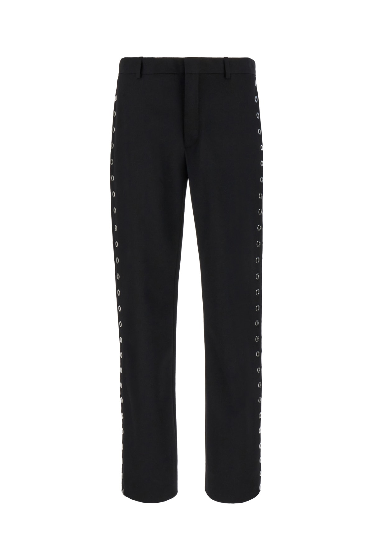 Shop Off-white Black Wool Pants In 1010