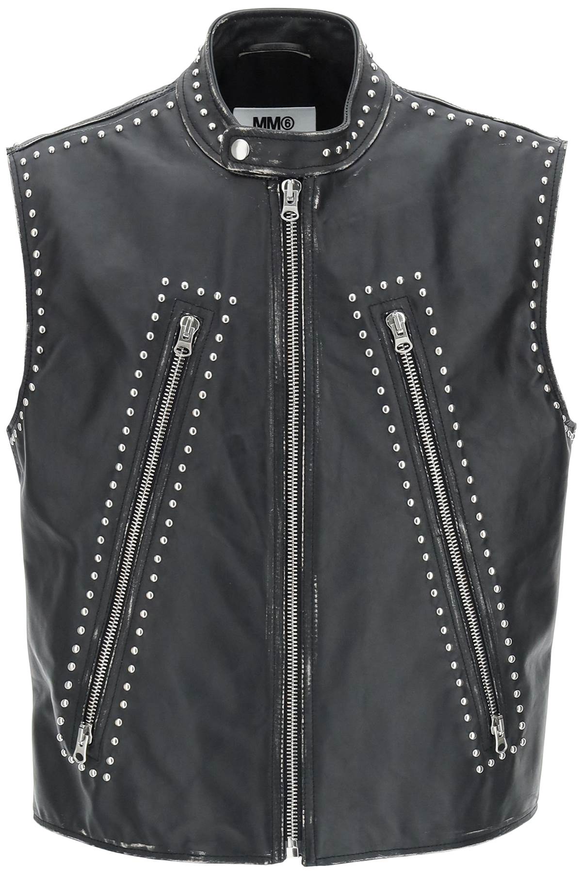 MM6 Maison Margiela Studded Leather Vest