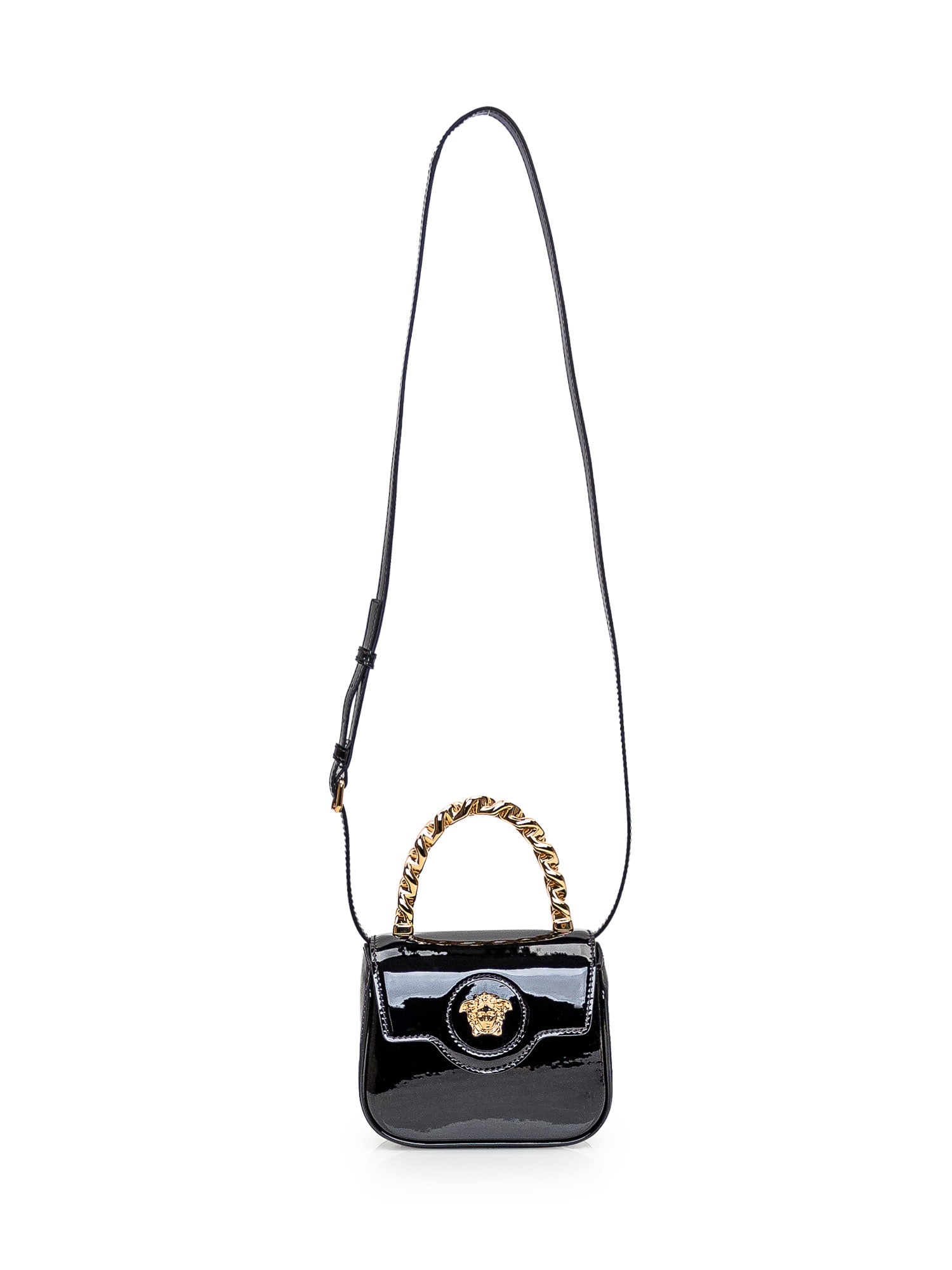 Shop Versace The Medusa Mini Bag In Nero-oro