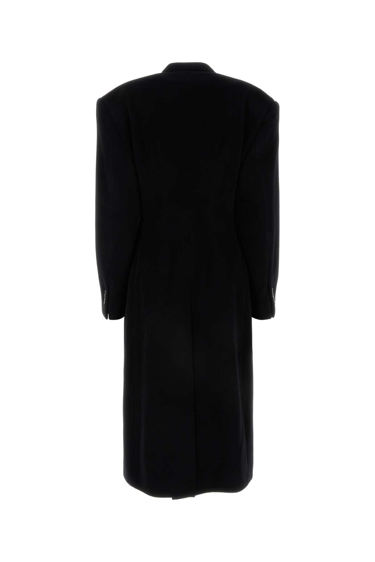 Shop Balenciaga Black Cashmere Blend Oversize Cinched Coat