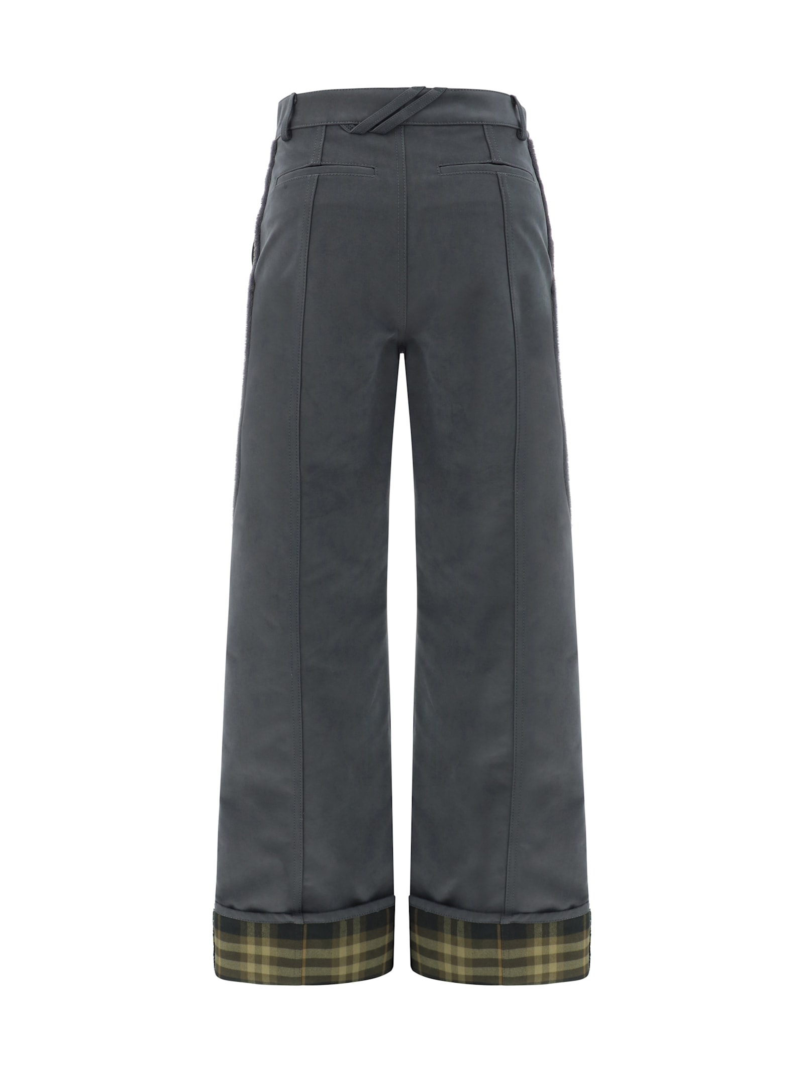 Shop Burberry Pants In Grey