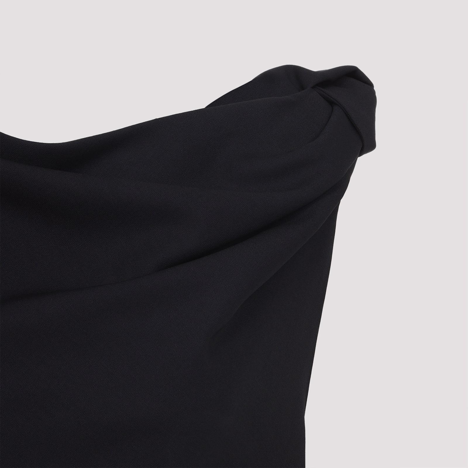 Carven Knot Dress In Grain De Poudre In Black