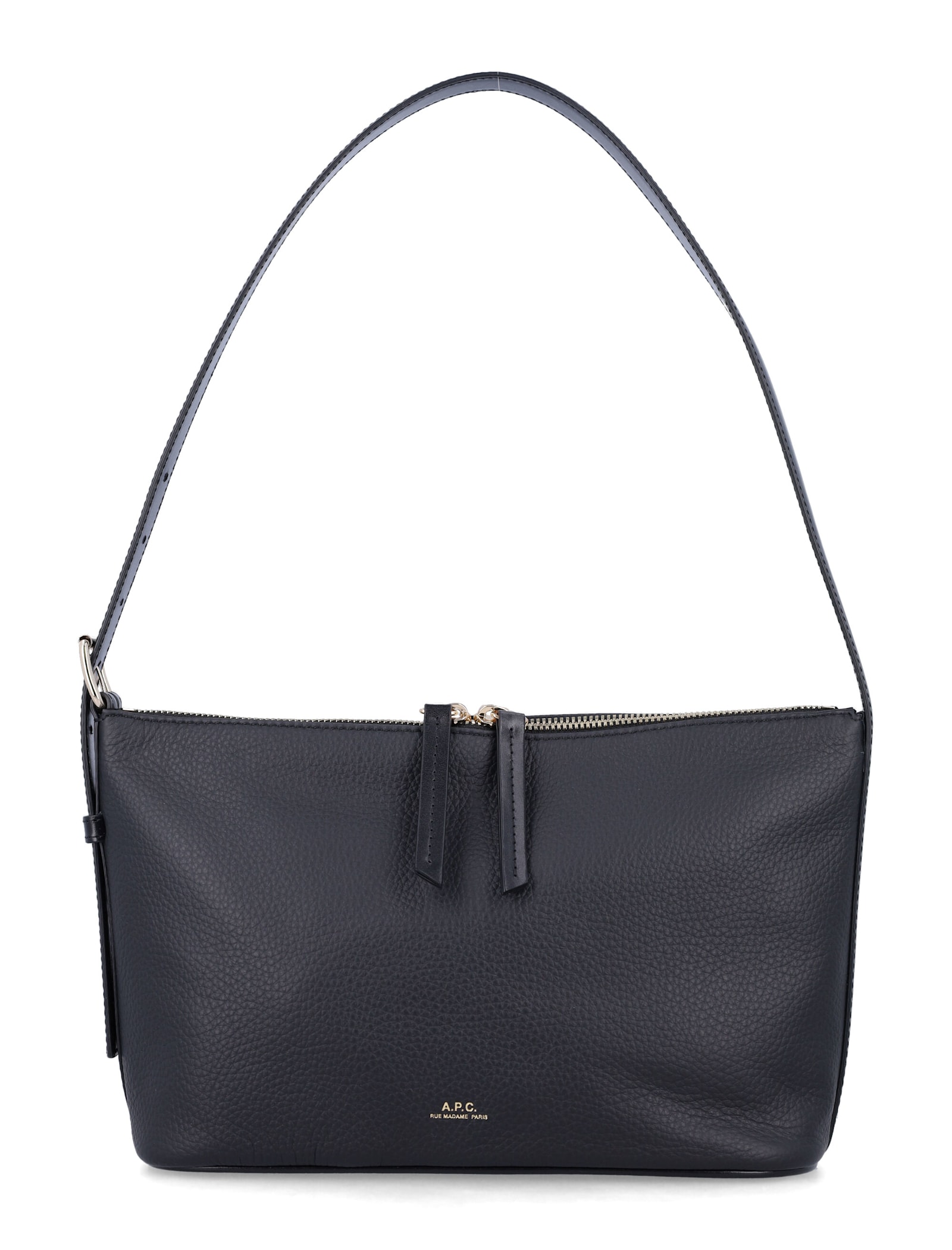 Apc A.p.c. Vera Grained Leather Shoulder Bag In Black