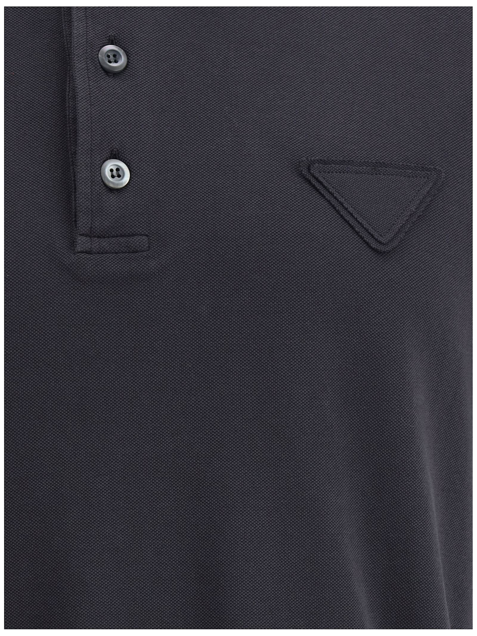 Prada Charcoal Piquet Polo Shirt