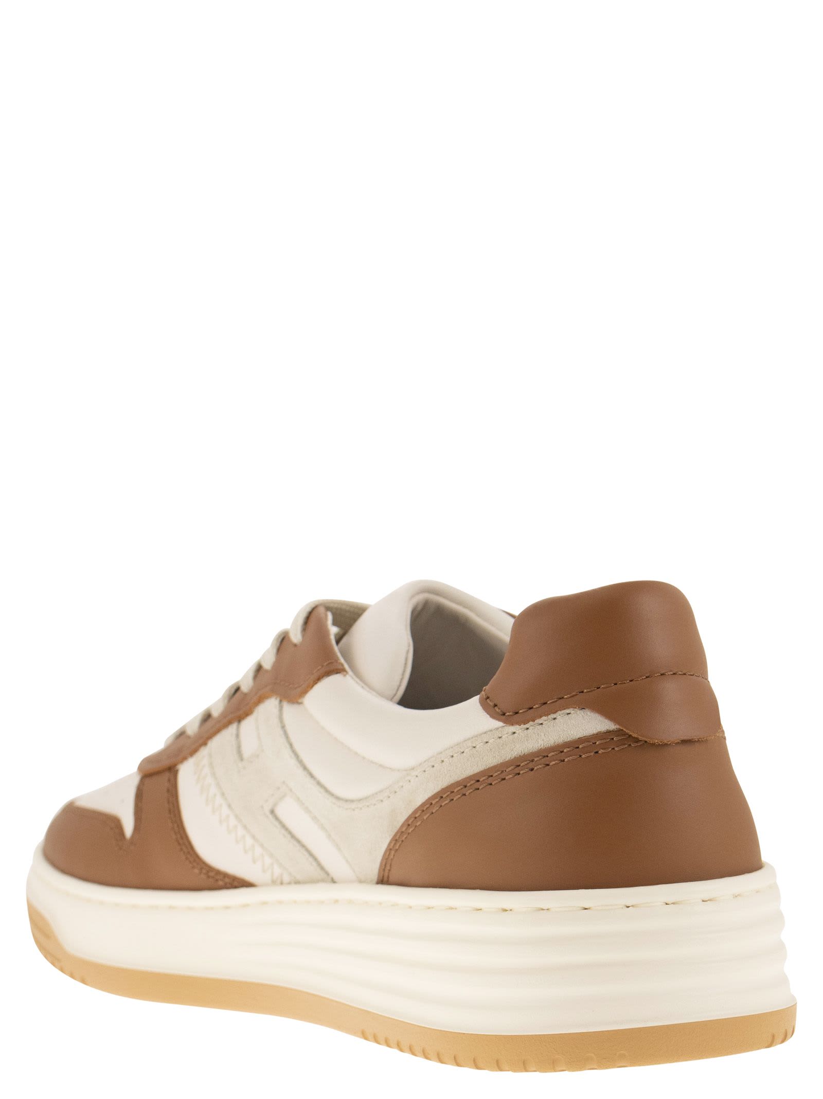 Shop Hogan H630 Leather Sneakers In J