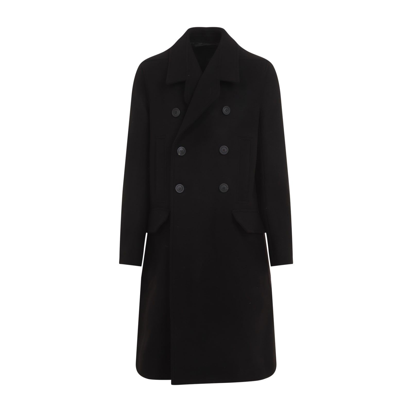 Shop Rick Owens Officer Coat In Black