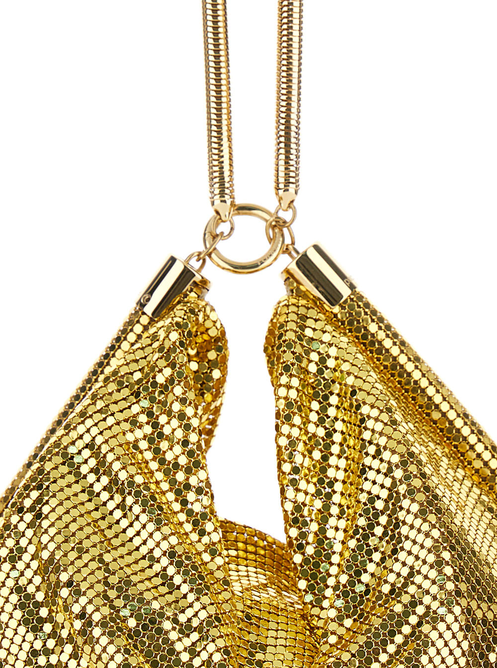 Shop Rabanne Pixel Gold Handbag In Metal Mesh Woman In Metallic