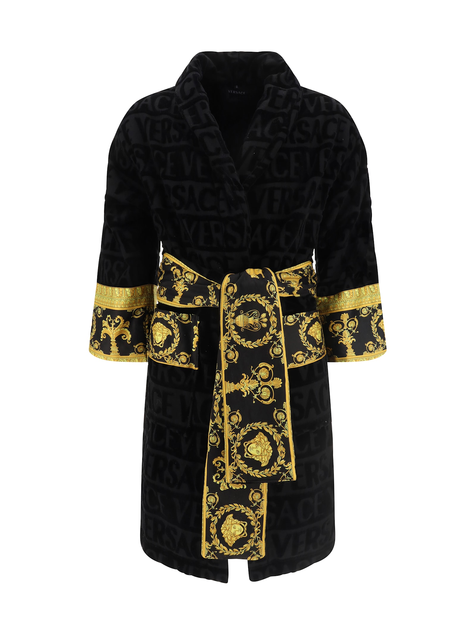Versace Bathrobe In Black