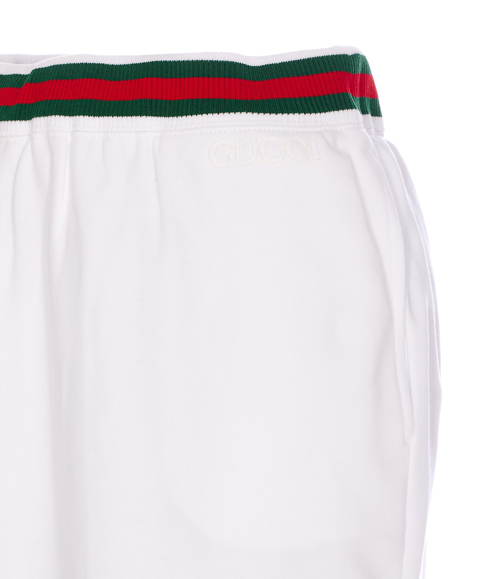 Gucci Jersey Skirt With Web Print In White